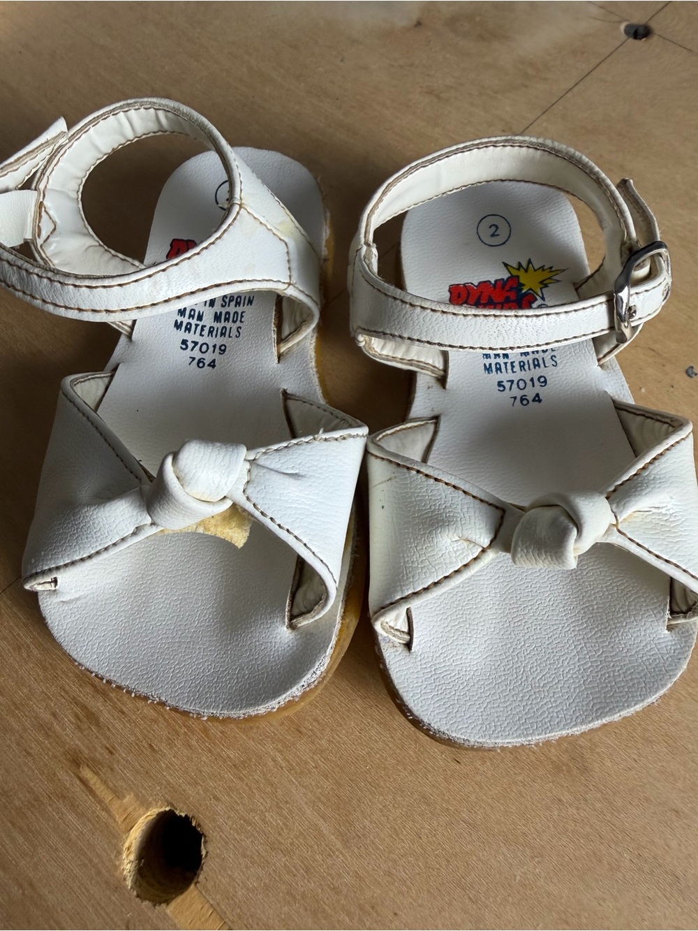Kids White Bow Strap Sandals